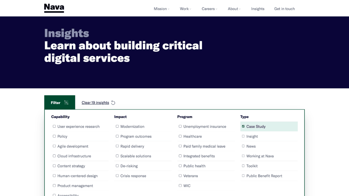 Nava PBC Insights Filtering System